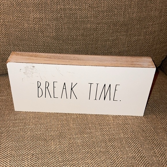 NWT Rae Dunn CLASS TIME BREAK TIME Wood Block Tabletop Sign Teachers/Classrooms - Picture 2 of 7